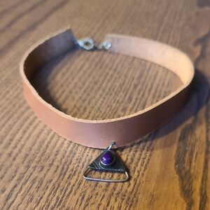 Brown Leather Choker